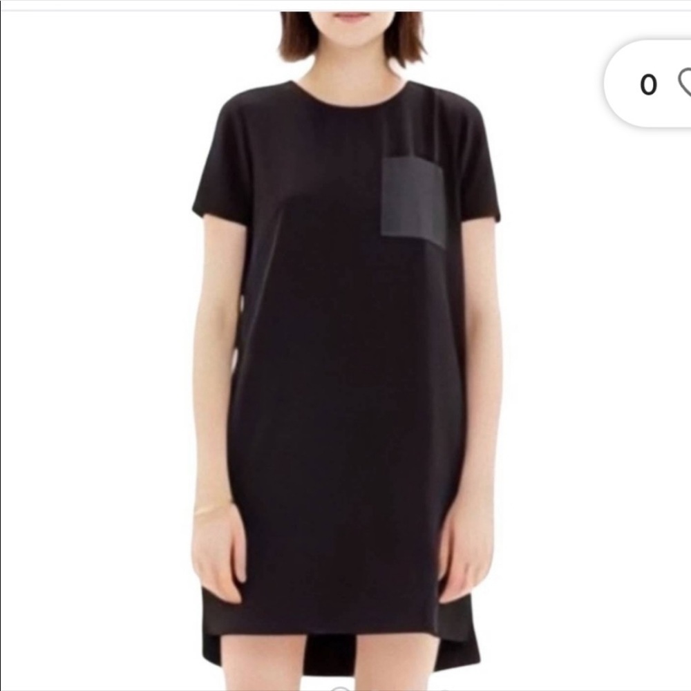 Gap 100% Cotton Faux Leather Pocket TShirt Dress Size XS